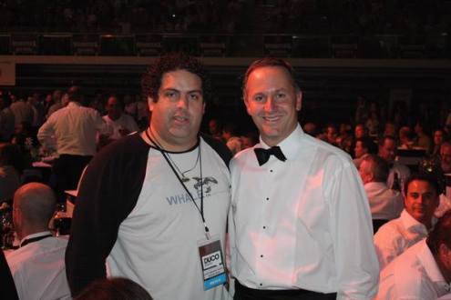 Chalk and Cheese: Right-wing Blogger Cameron Slater and Rich-lister Prime Minister John Key (net worth $50 million at the time) in happier nights.