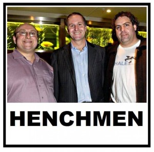 A Picture Tells Tales of 10,000 Blogs: John Key flanked by his right-wing attack dog bloggers, David Farrar (left) and Cameron Slater (right).